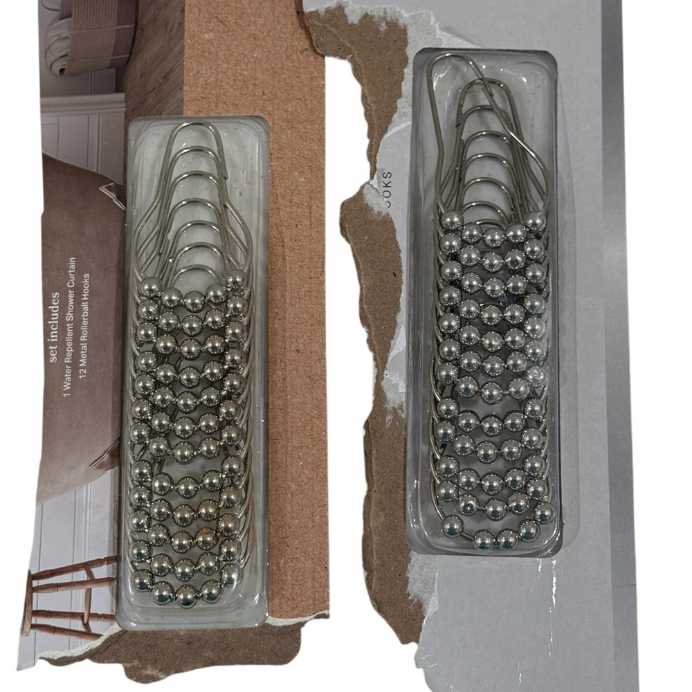Silver Shower Curtain Hooks ~ 2 Packs ~ 24 Included